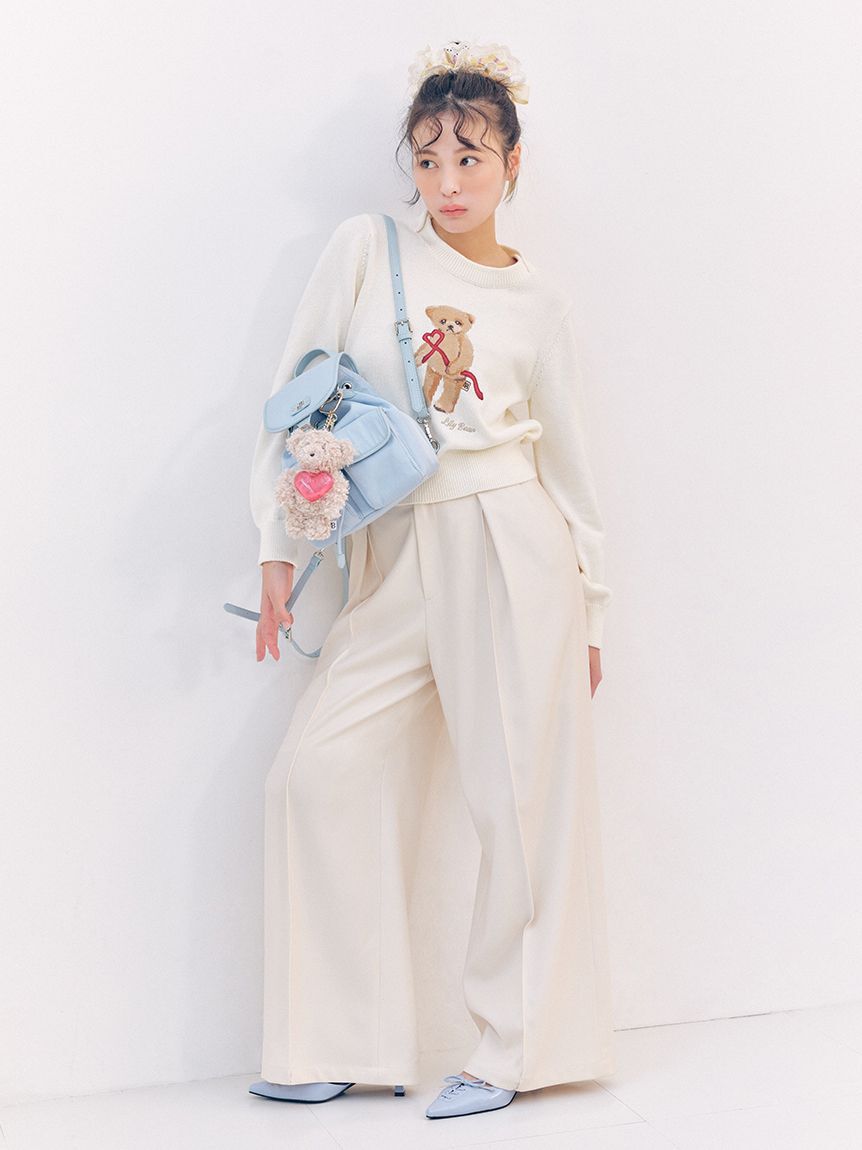 LILY BROWN「Lily Bearハートサテンニット」|ニット・セーター|