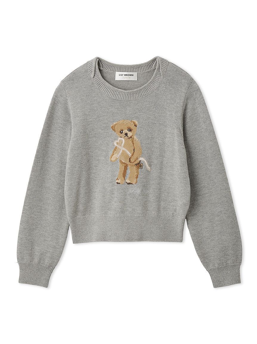 LILY BROWN「Lily Bearハートサテンニット」|ニット・セーター|