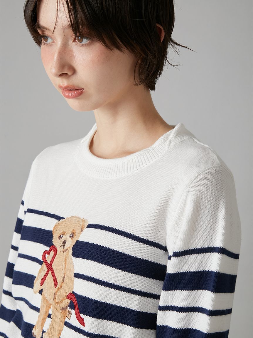 LILY BROWN「Lily Bearハートサテンニット」|ニット・セーター|