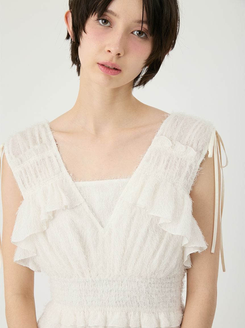 LILY BROWN「フリンジジャガードシャーリングワンピース」|ワンピース|