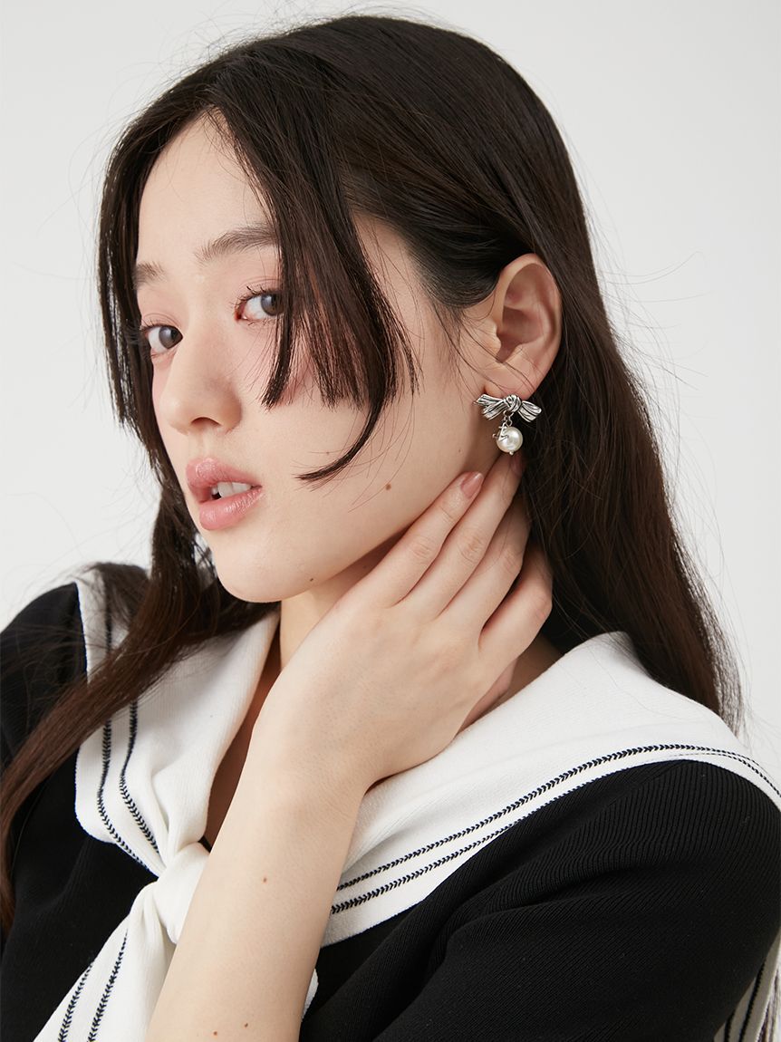 LILY BROWN「マリンリボンパールピアス」|ピアス|