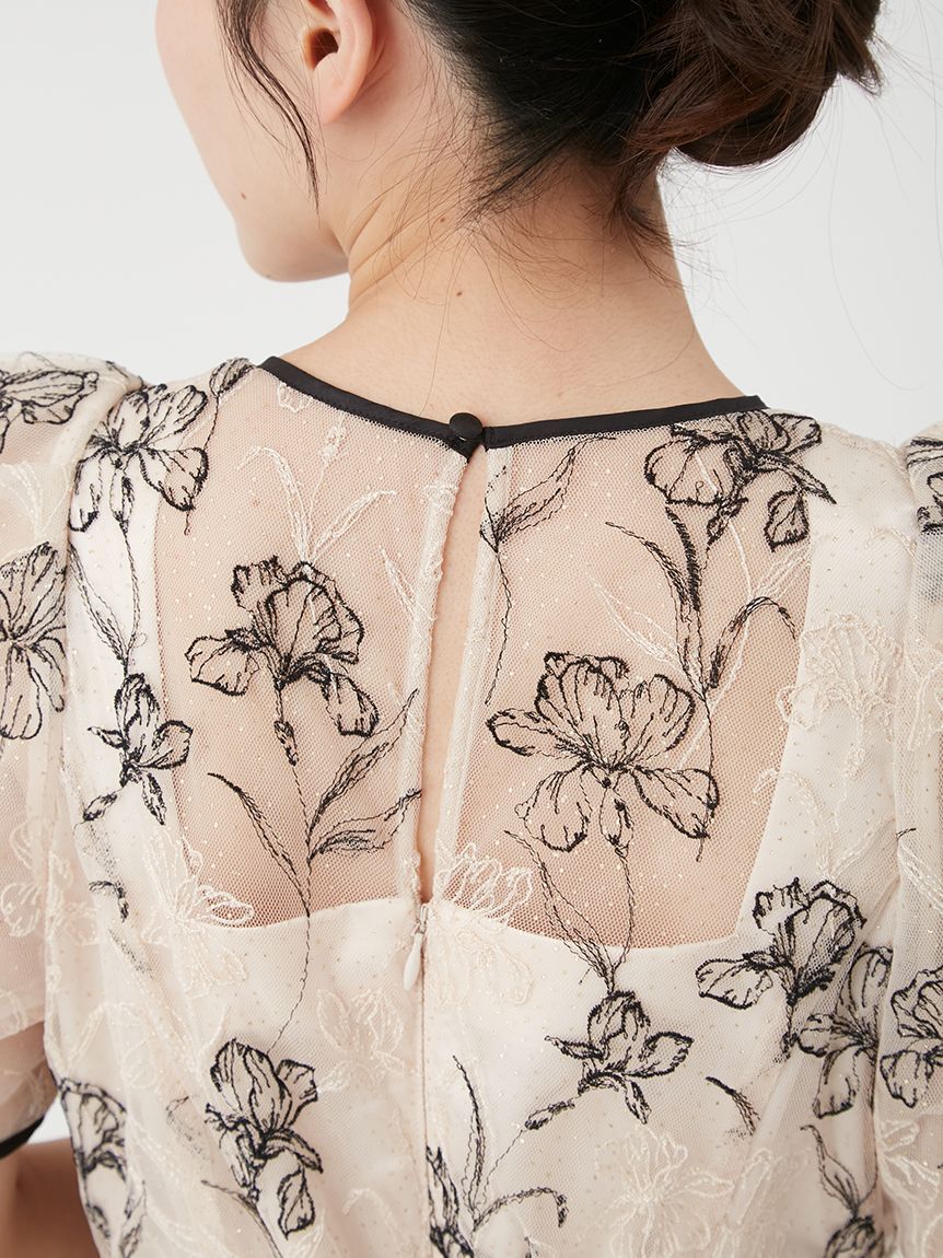 LILY BROWN「バイカラーエンブロイダリードレス」|ドレス|