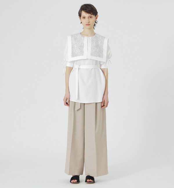  「オックスリネーラタックワイドパンツ」|スラックス|