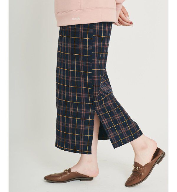 IKKA LOUNGE「&radic;M ルートエム スリットスカート」|スカート|ネイビー