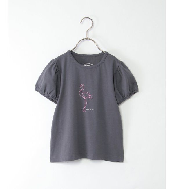 ikka kids「USAコットン パフスリーブプリントTシャツ（120~160cm）」|Tシャツ・カットソー|