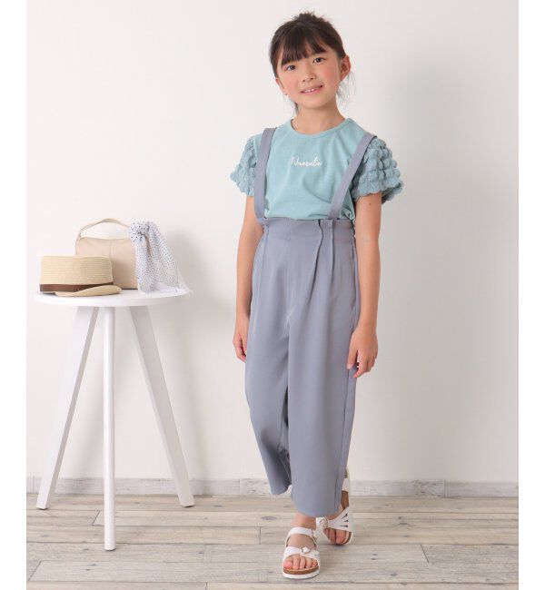 ikka kids「ストレッチサス付きワイドパンツ（120~160cm）」|その他|ブルー