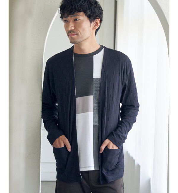 ikka「ジャカードボタンレスカーディガン」|カーディガン|