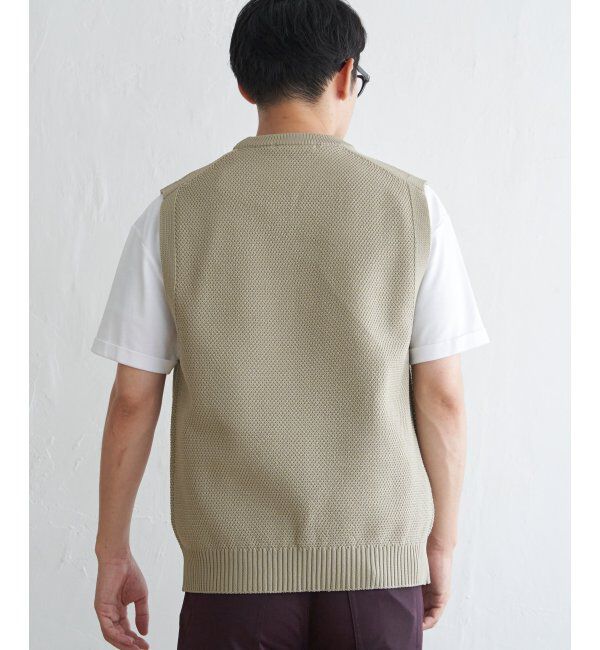 ikka「【洗濯機で洗える】GOKU楽ニット鹿の子ベスト」|ニット・セーター|