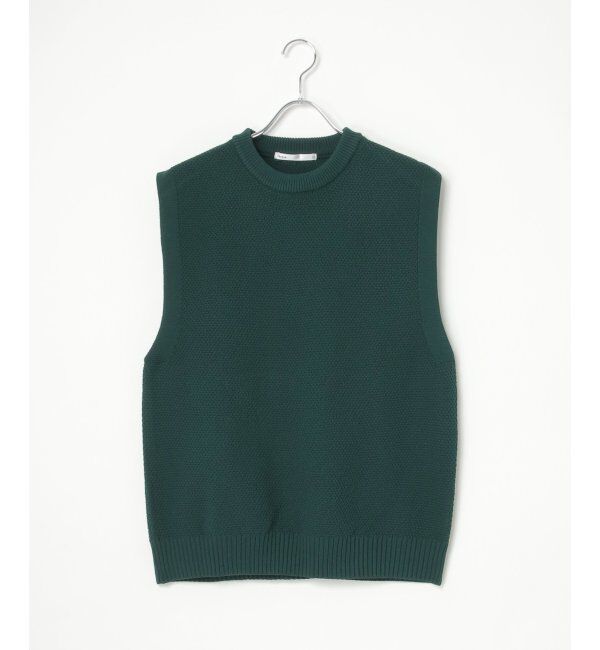 ikka「【洗濯機で洗える】GOKU楽ニット鹿の子ベスト」|ニット・セーター|