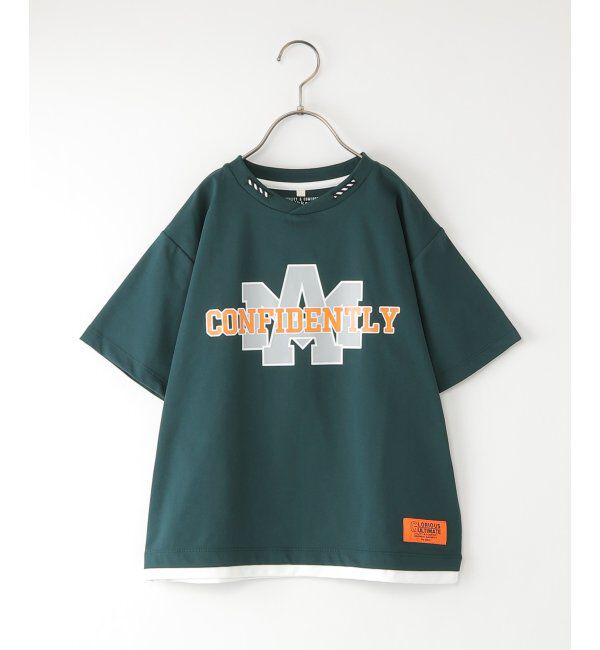 ikka kids「【親子コーデ】冷感ロープ襟プリントTシャツ（120~160cm）」|Tシャツ・カットソー|ダークグリーン