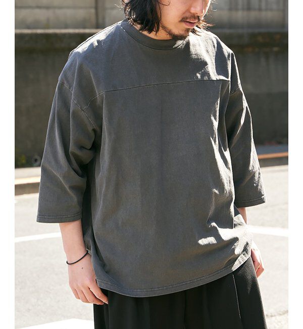 VENCE share style「【Goodwear】製品染め7分袖SUPER BIGフットボールTシャツ」|Tシャツ・カットソー|