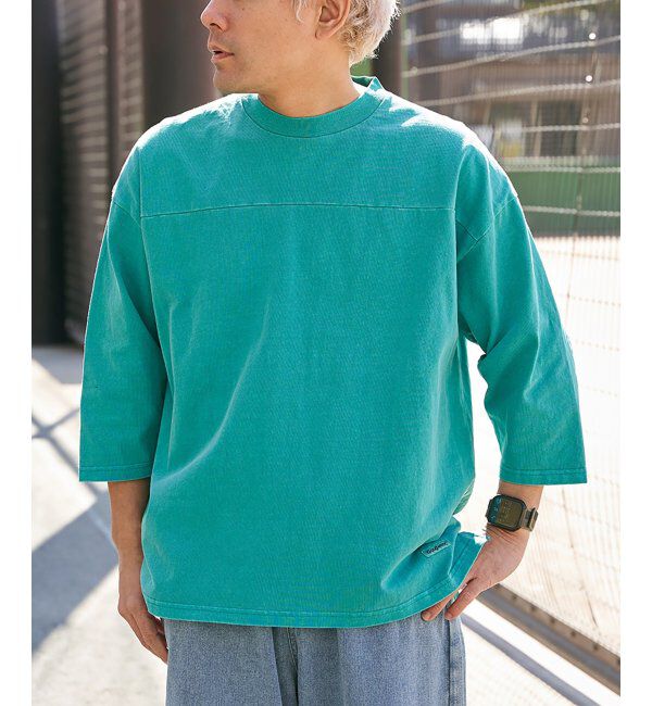 VENCE share style「【Goodwear】製品染め7分袖SUPER BIGフットボールTシャツ」|Tシャツ・カットソー|
