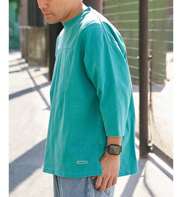 VENCE share style「【Goodwear】製品染め7分袖SUPER BIGフットボールTシャツ」|Tシャツ・カットソー|
