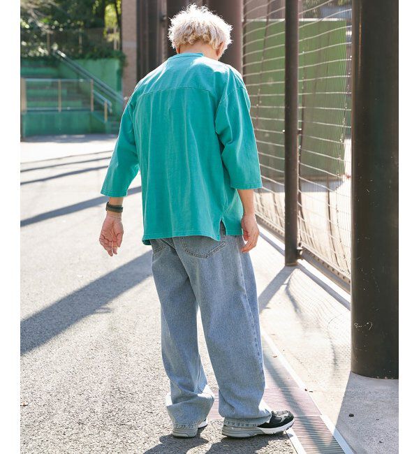 VENCE share style「【Goodwear】製品染め7分袖SUPER BIGフットボールTシャツ」|Tシャツ・カットソー|