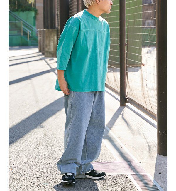 VENCE share style「【Goodwear】製品染め7分袖SUPER BIGフットボールTシャツ」|Tシャツ・カットソー|