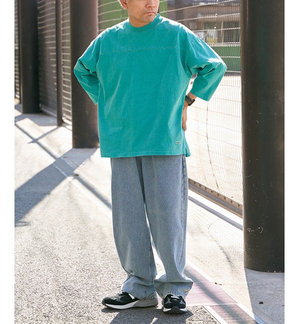 VENCE share style「【Goodwear】製品染め7分袖SUPER BIGフットボールTシャツ」|Tシャツ・カットソー|