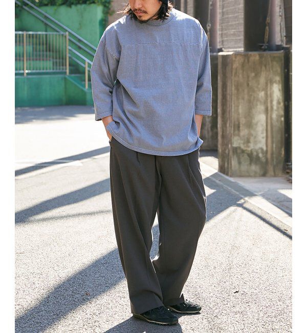 VENCE share style「【Goodwear】製品染め7分袖SUPER BIGフットボールTシャツ」|Tシャツ・カットソー|