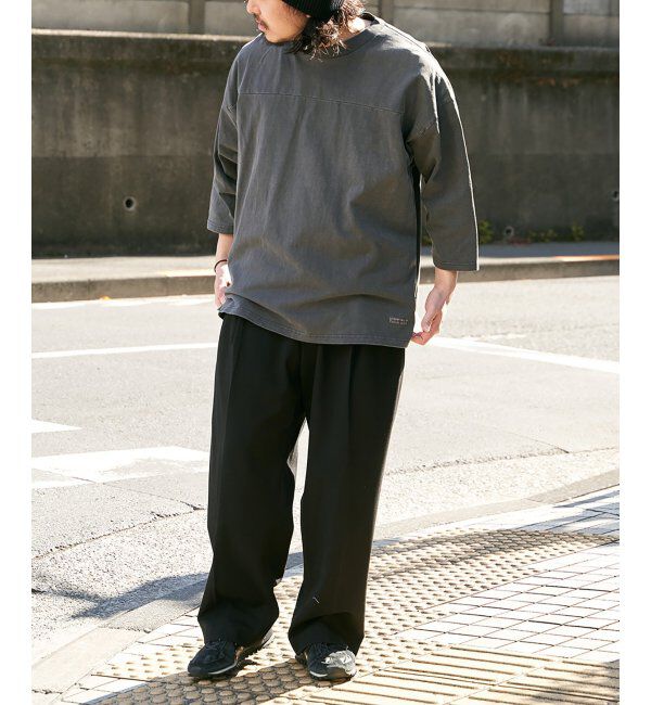 VENCE share style「【Goodwear】製品染め7分袖SUPER BIGフットボールTシャツ」|Tシャツ・カットソー|