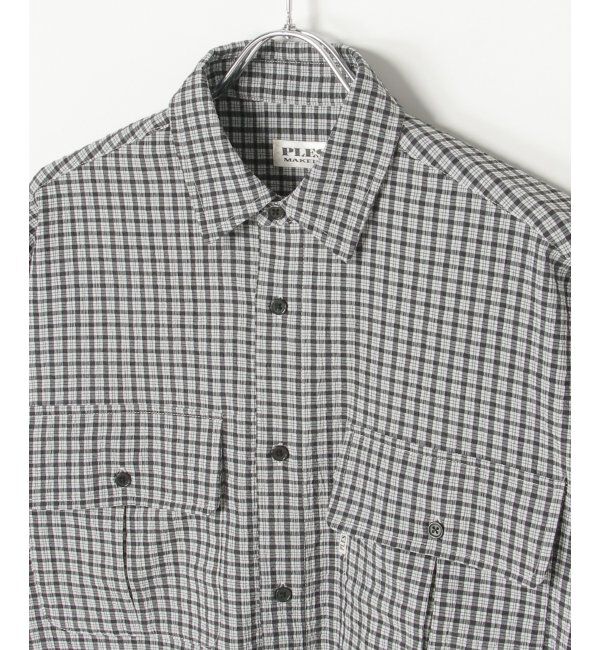 VENCE share style「PLESシアサッカーチェックSSシャツ」|シャツ・ブラウス|