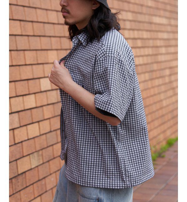 VENCE share style「PLESシアサッカーチェックSSシャツ」|シャツ・ブラウス|