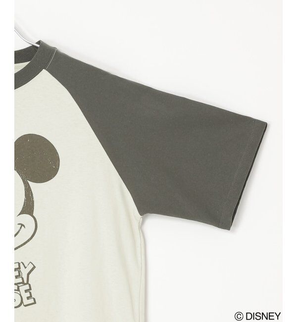 VENCE share style「Mickey Mouse ミッキーマウス USED風フェイスプリントTシャツ」|Tシャツ・カットソー|