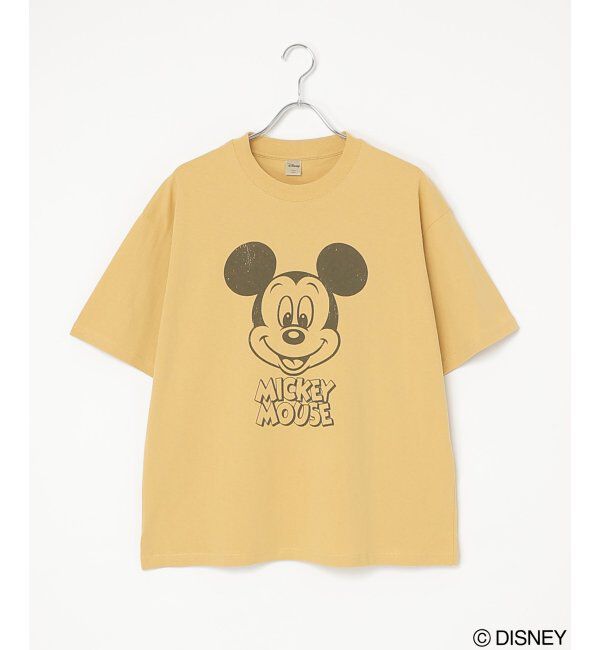 VENCE share style「Mickey Mouse ミッキーマウス USED風フェイスプリントTシャツ」|Tシャツ・カットソー|