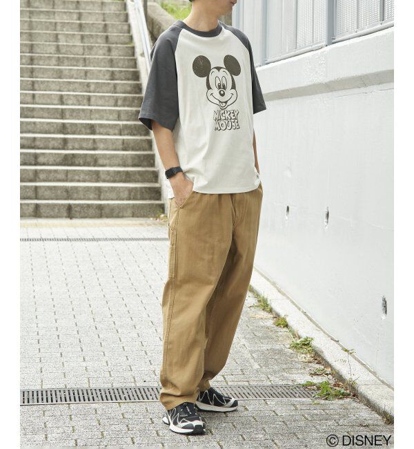 VENCE share style「Mickey Mouse ミッキーマウス USED風フェイスプリントTシャツ」|Tシャツ・カットソー|