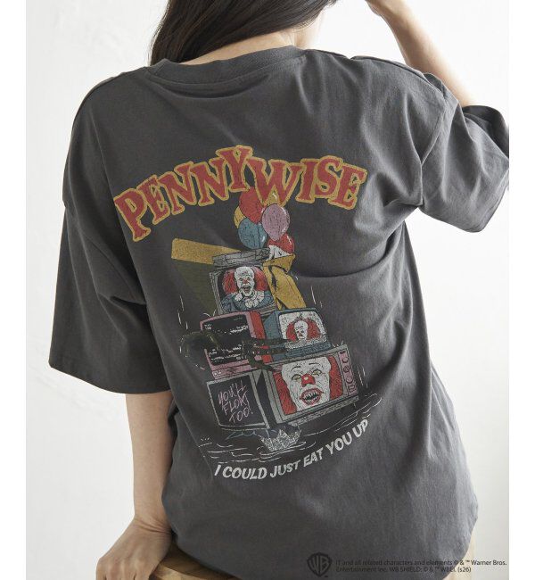 VENCE share style「USED風 IT イットプリントTシャツ 2」|Tシャツ・カットソー|ブラック