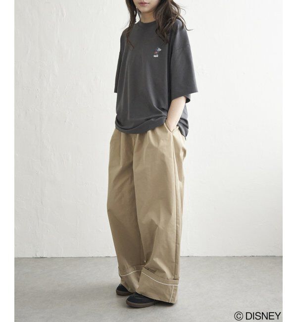 VENCE share style「梨地 ミッキーマウス＆ミニーマウス プリントTシャツ」|Tシャツ・カットソー|