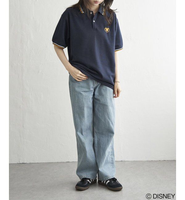 VENCE share style「Mickey Mouse ミッキーマウス 鹿の子リブラインポロシャツ」|その他|