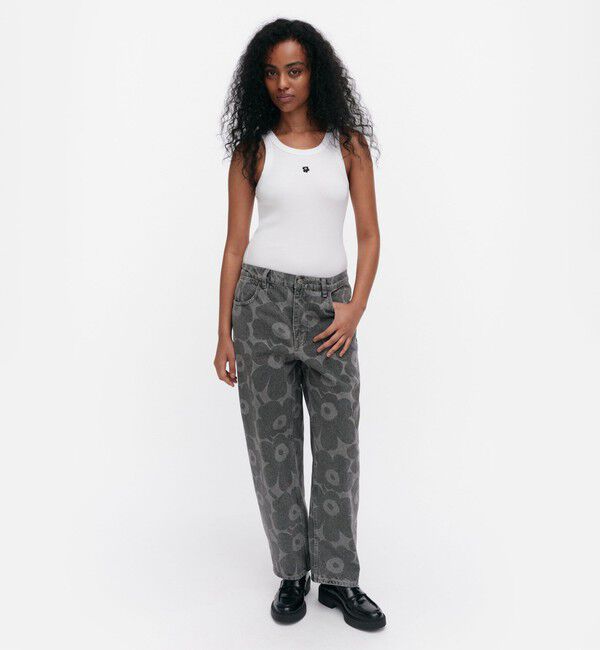 Marimekko「Maridenim Barrel Unikko ジーンズ」|チノ|ライトグレー