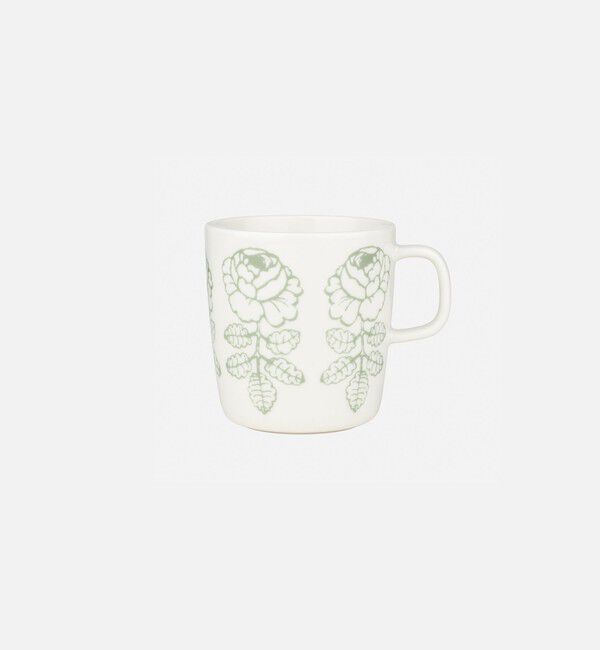 Marimekko「Vihkiruusu マグカップ 400ml」|その他|ホワイト&times;セージ