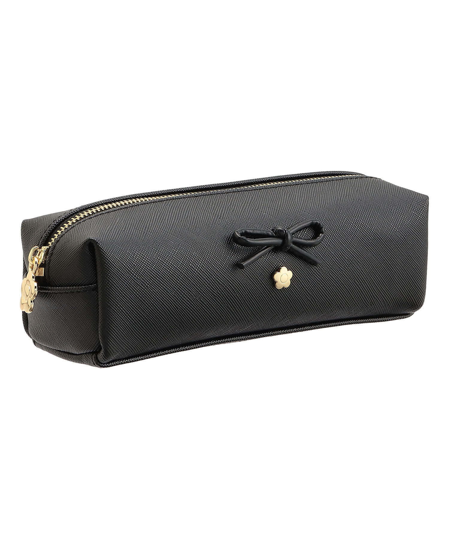 MARY QUANT「サフィアーノリボン スクエアペンケース」|その他|ブラック