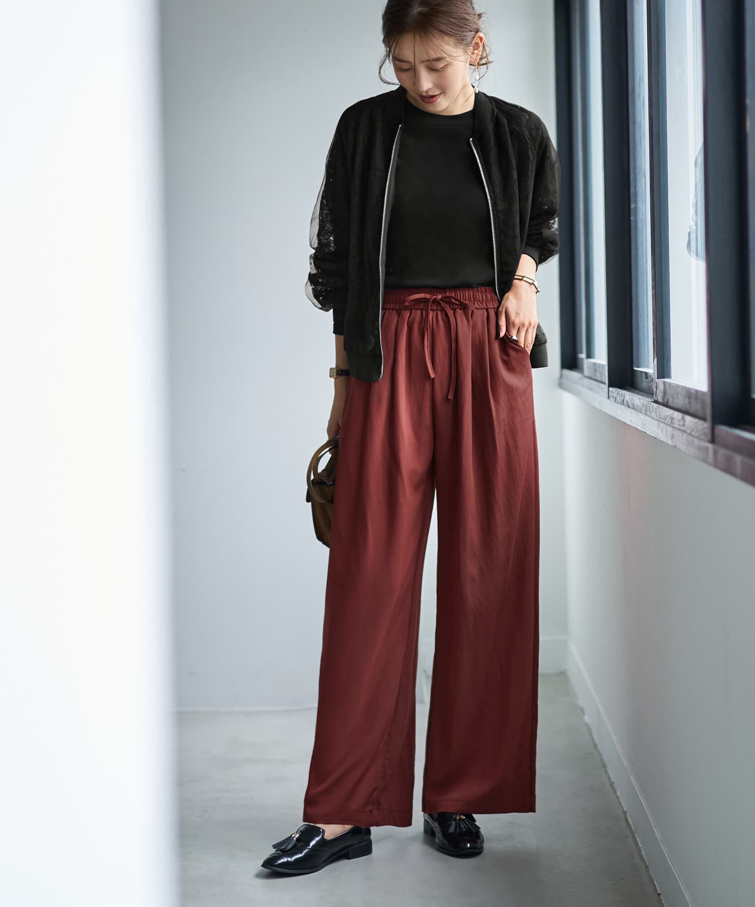 STYLE DELI「秋色シボ入りコットン混リラックスパンツ」|その他|