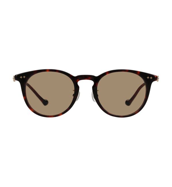  「Zoff｜SHIKANOMA ボストン型 サングラス | 中顔面短縮みえ メタル カラーレンズ 紫外線対策 UVカット」|サングラス|茶系デミ