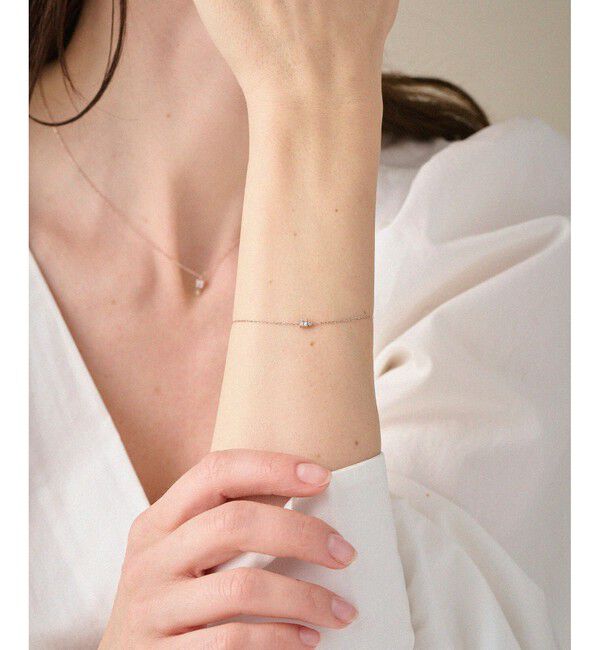 ete「K10MPG ミストピンク ホワイトトパーズ/ブラウンダイヤモンド ブレスレット」|ブレスレット・バングル|