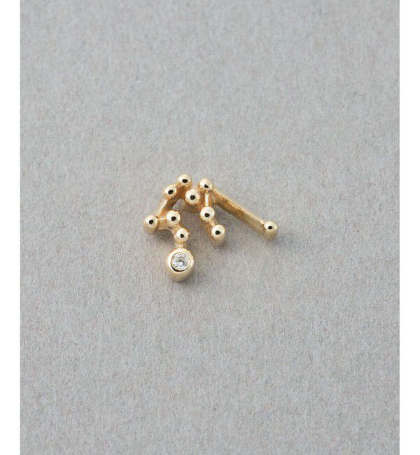 ete「[ゾディアック] K10YG ダイヤモンド ピアス /みずがめ座」|ピアス|イエローゴールド