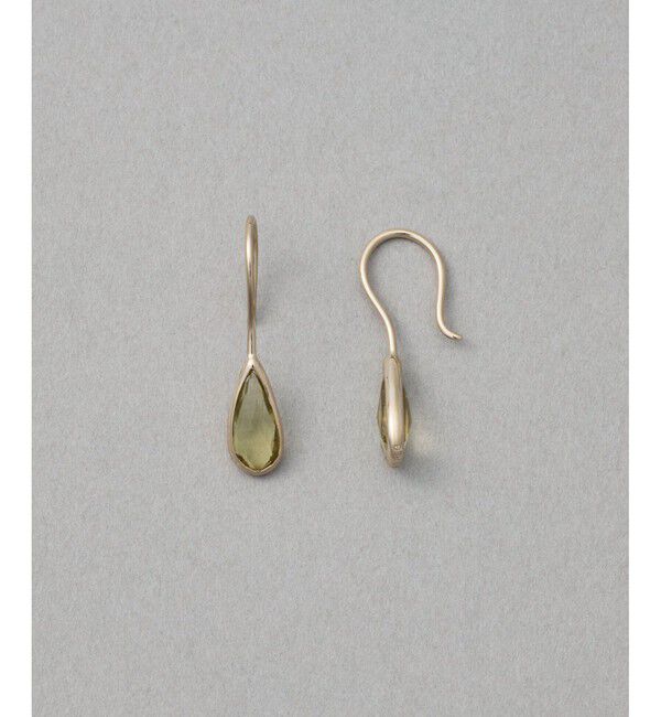 ete「[デュー] K18RBG オリーブクォーツ ピアス」|ピアス|ブラウン