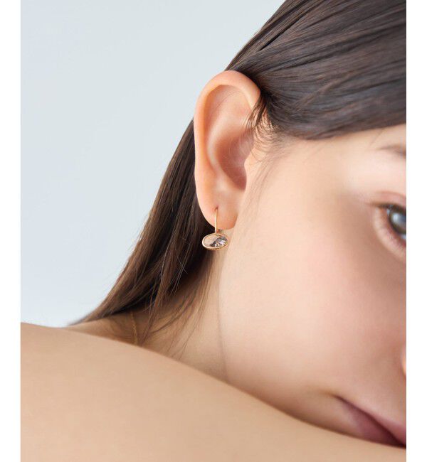 ete「[デュー] K18YG クォーツ ピアス」|ピアス|