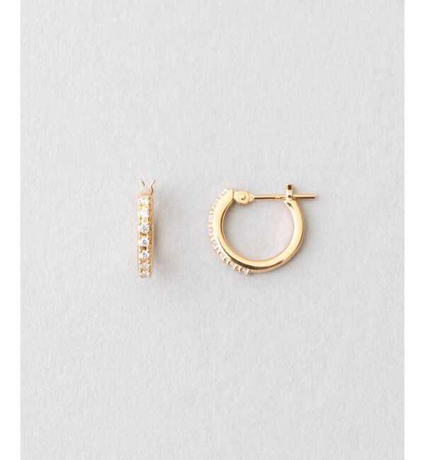 Jouete「ジルコニア フープピアス」|ピアス|イエローゴールド