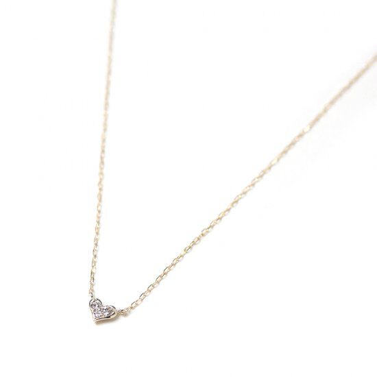  「ダイヤモンド ハート ネックレス | K10YG」|ネックレス|