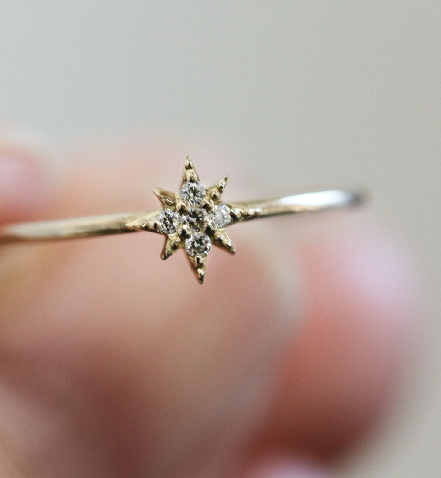  「ダイヤモンド スター リング | K10YG」|リング|