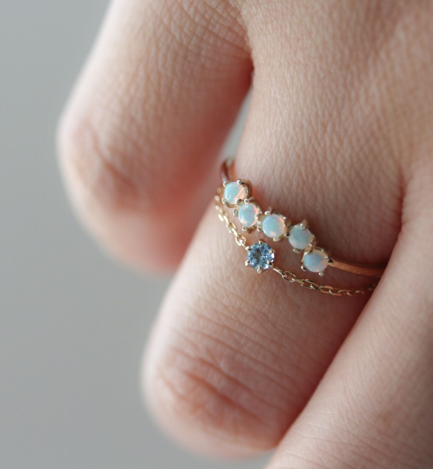  「ブルートパーズ チェーンリング | K10YG【WEB/ランドマーク店限定】」|リング|K10 イエローゴールド