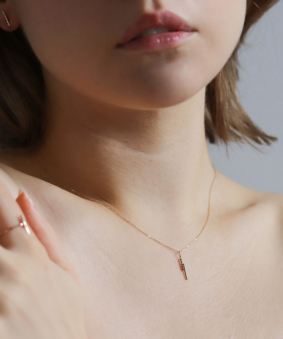  「ブラックダイヤモンド ネックレス | K10YG」|ネックレス|