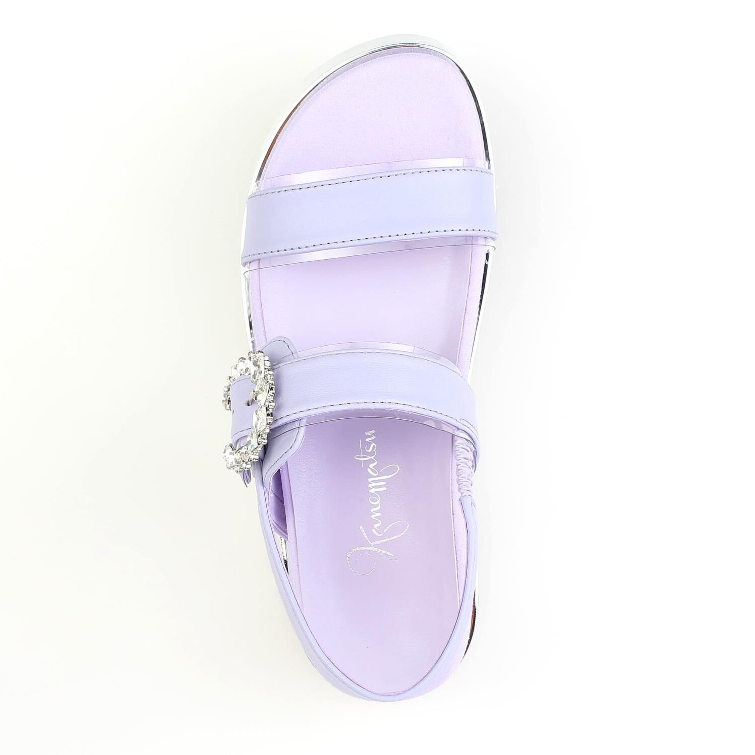 銀座かねまつ「OM260154SHPPVCLLC 【本革】ビジューバックルスポサン」|サンダル|