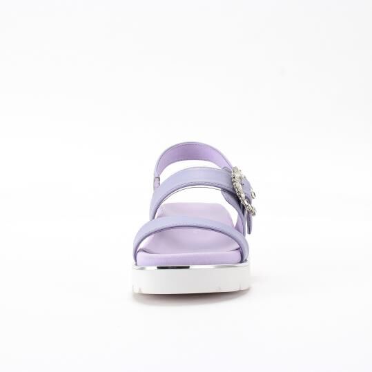 銀座かねまつ「OM260154SHPPVCLLC 【本革】ビジューバックルスポサン」|サンダル|