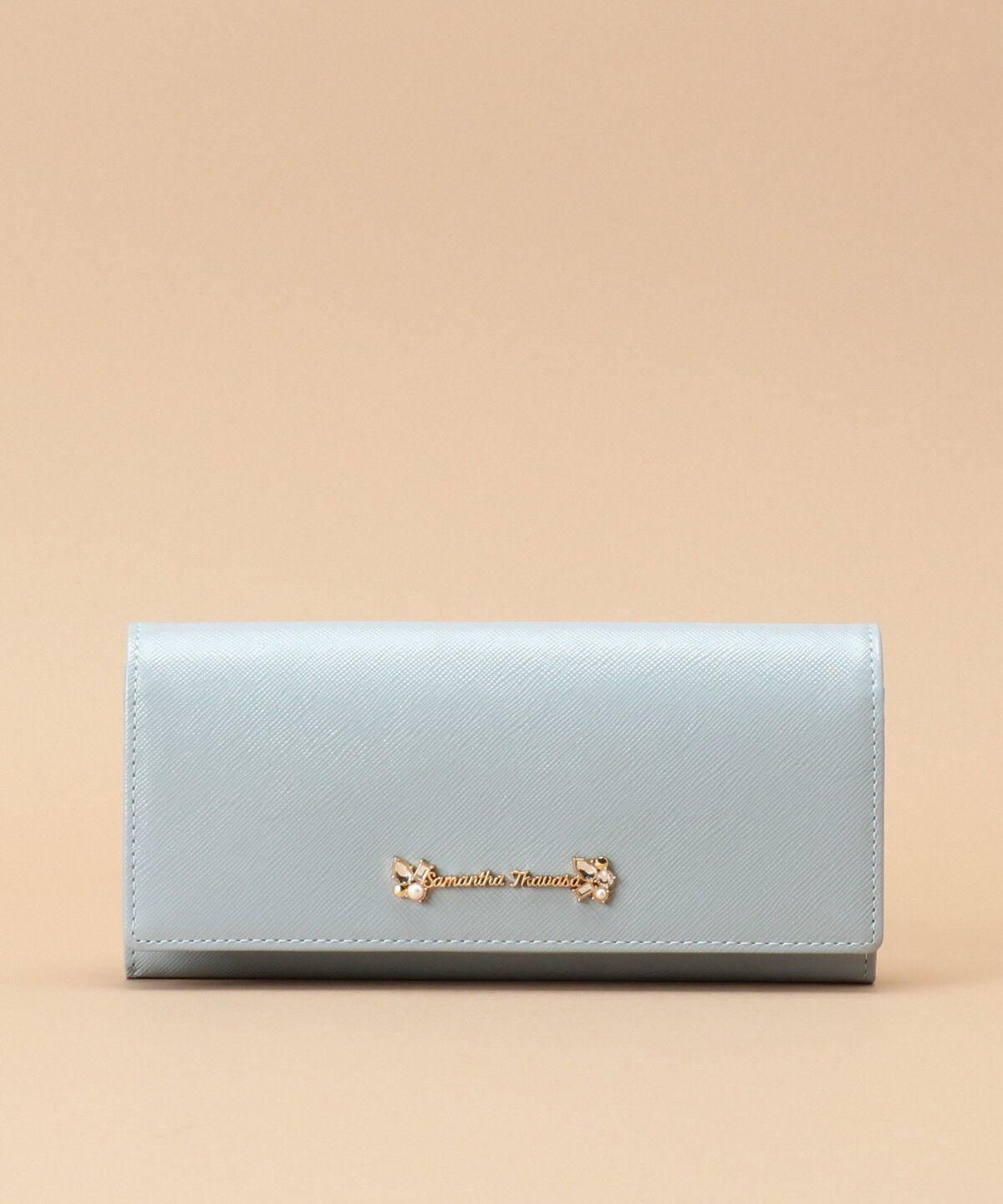 Samantha Thavasa「ラメレザービジュー 長財布」|財布|ライトブルー