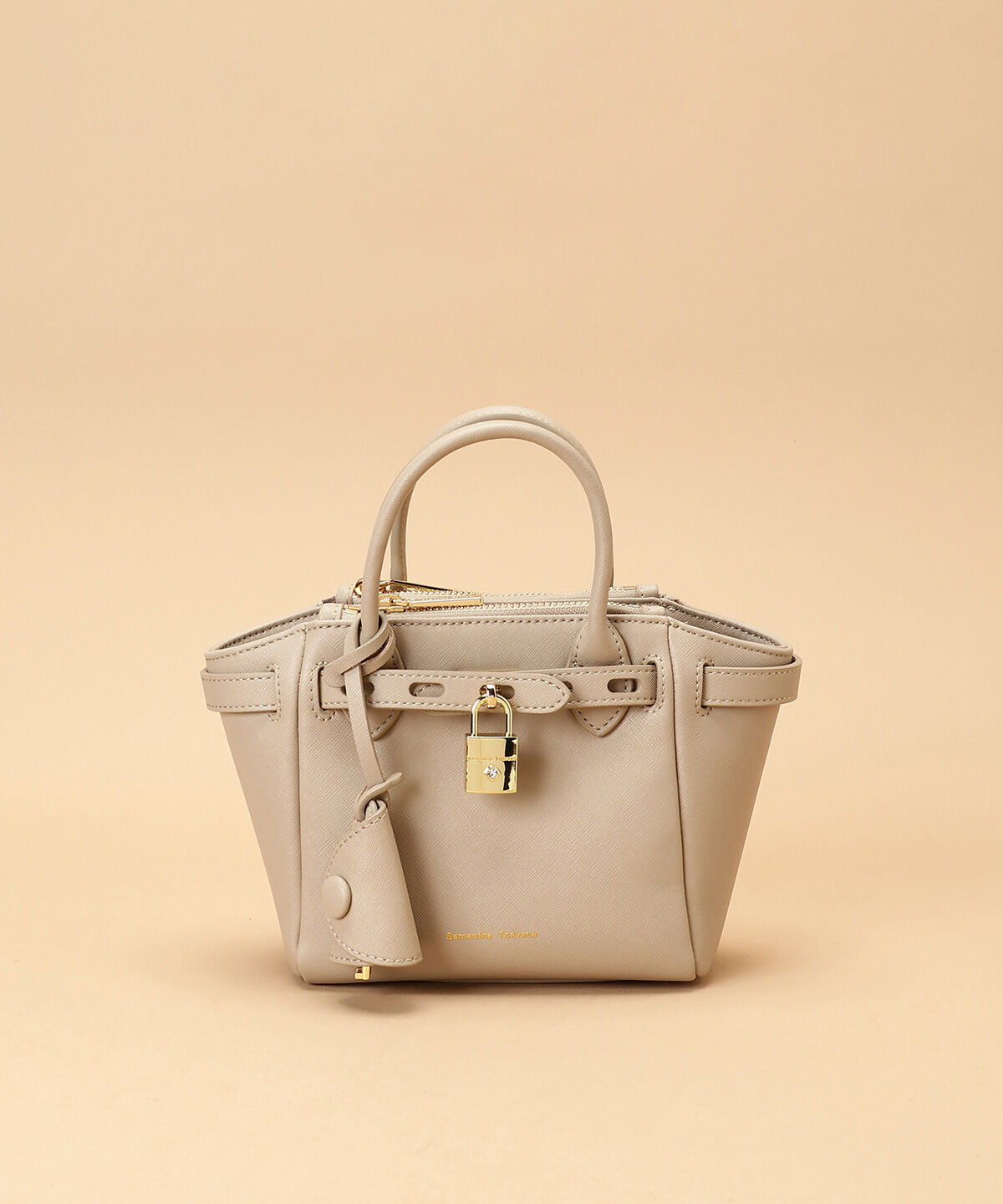 Samantha Thavasa「ベルトデザイン サマンサアゼル 小サイズ」|ハンドバッグ|グレージュ