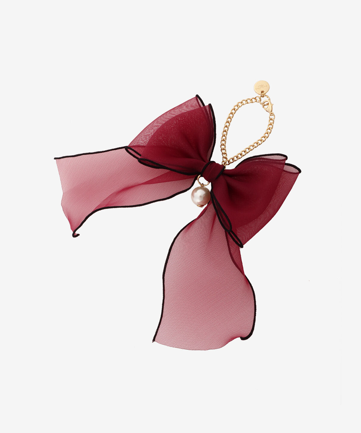 Samantha Vega「オーガンジーリボンチャーム（ブラック）」|チャーム・キーホルダー|ワインレッド