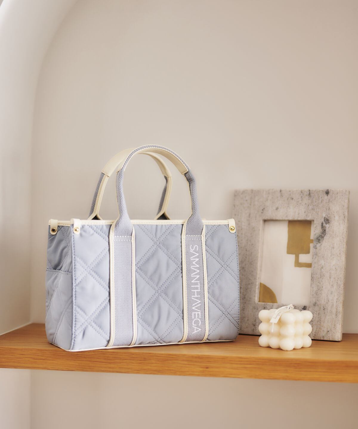 Samantha Vega「ロゴテープキルティングハンドバッグ（小）」|ハンドバッグ|